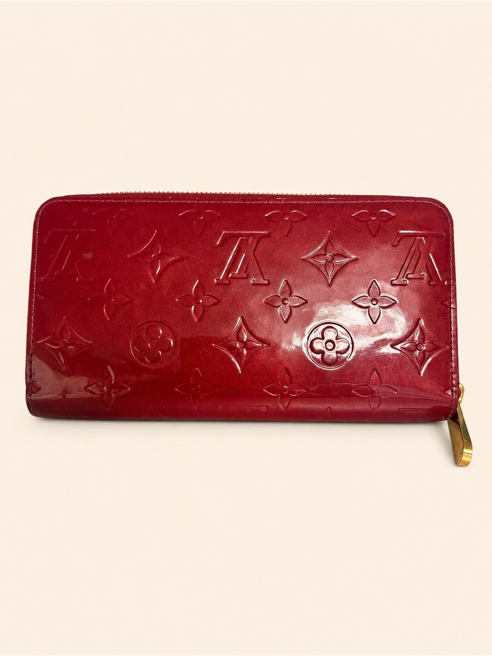 Louis Vuitton Monogram Vernis Zippy Wallet Red w/ Box - Picture 2 of 15